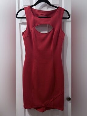 Guess Red Backless Cutout Bodycon Dress